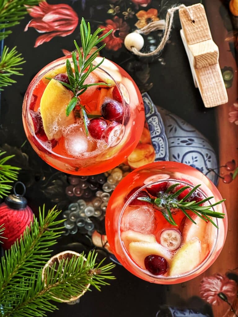 Blushing Quince & Cranberry White Wine Sangria | Simple Bites