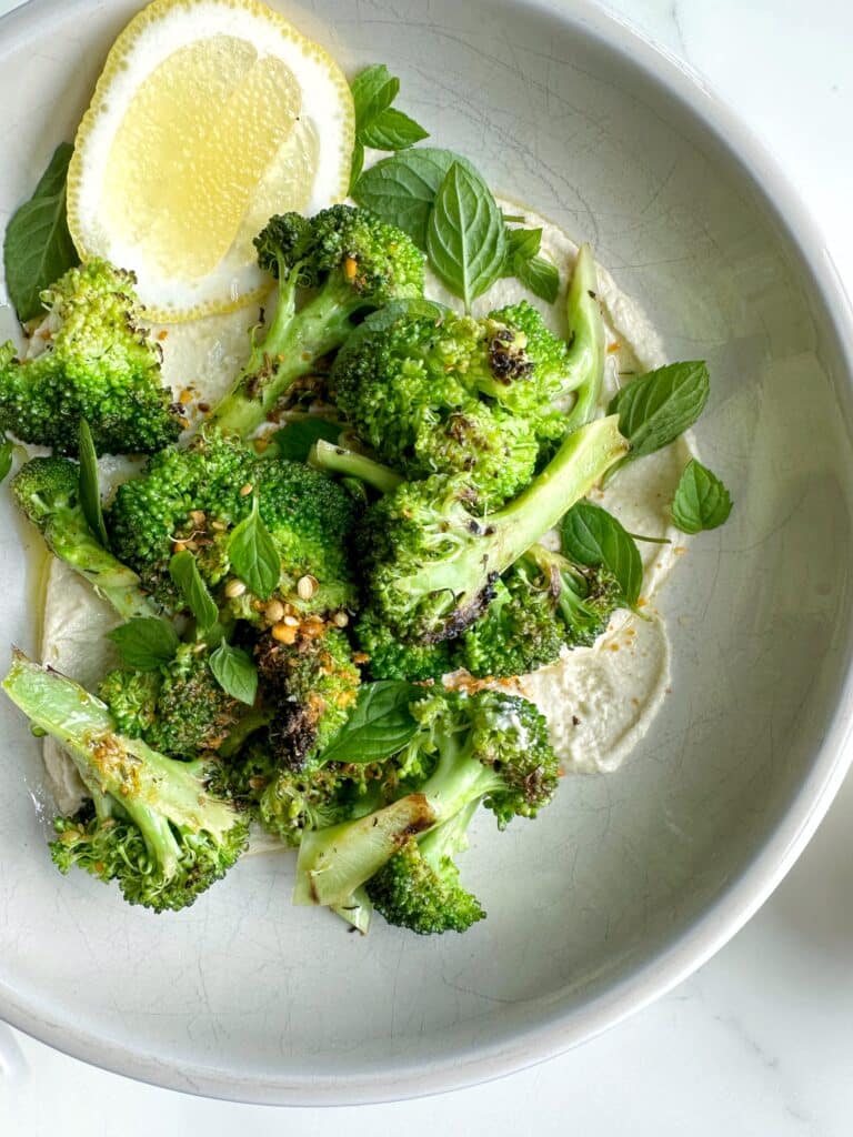 Charred Broccoli with Tahini Yogurt Sauce