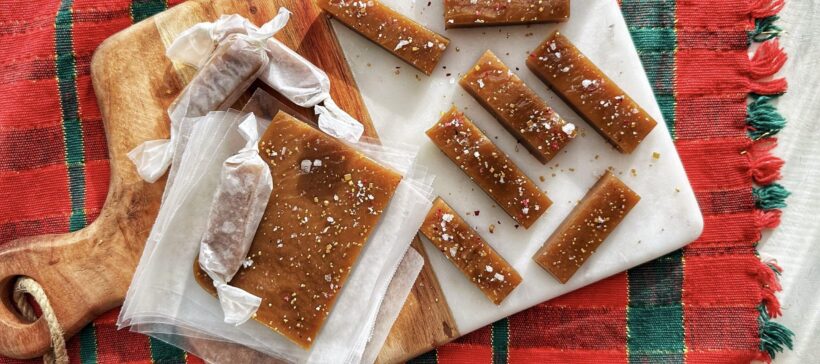Homemade Salted Caramels with Nutmeg