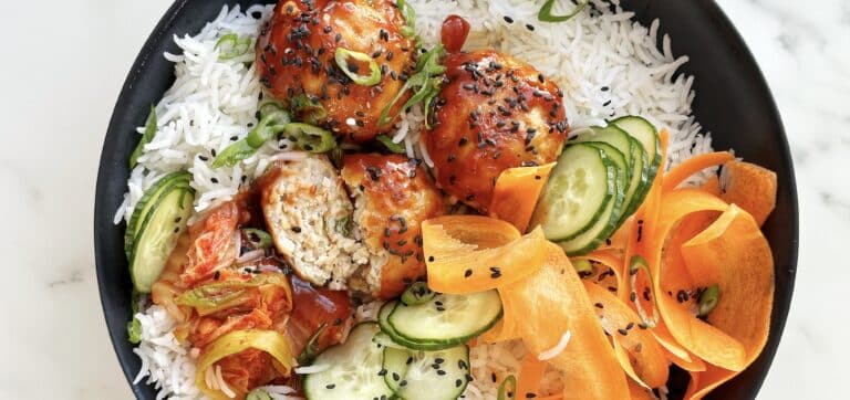 Chicken Meatball Rice Bowls