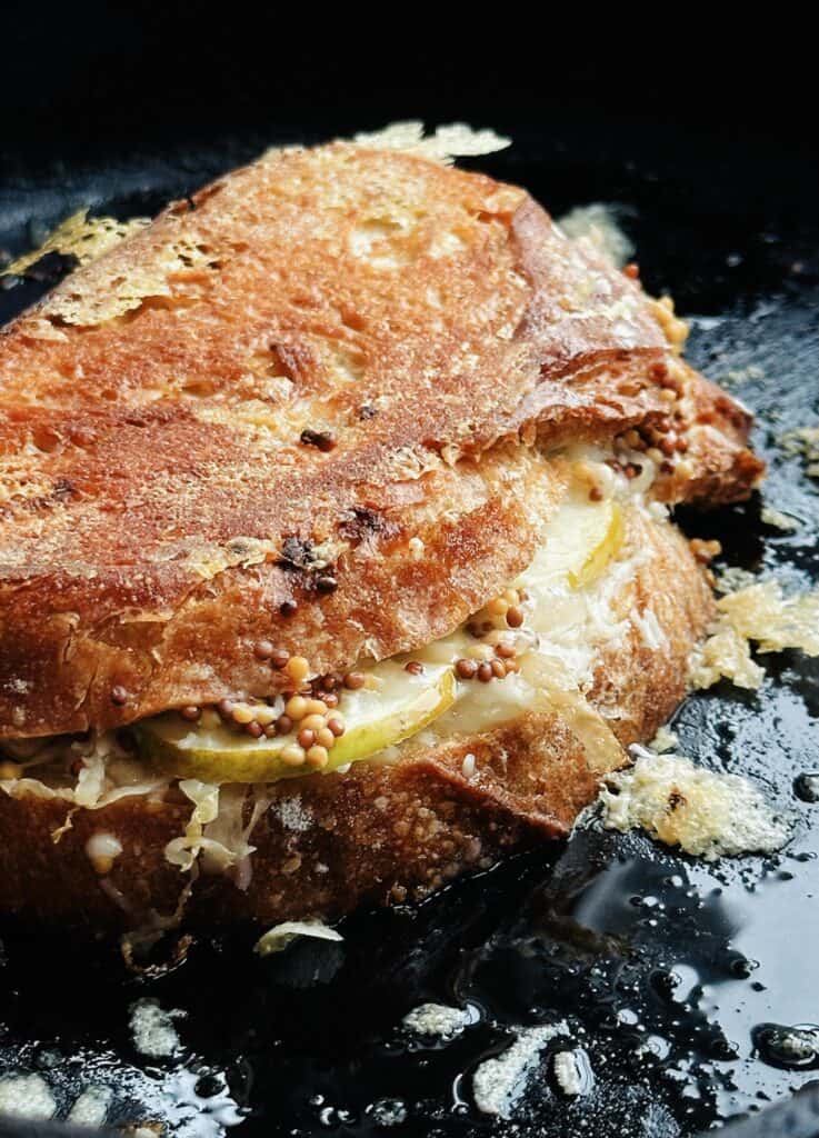 grilled cheese in pan